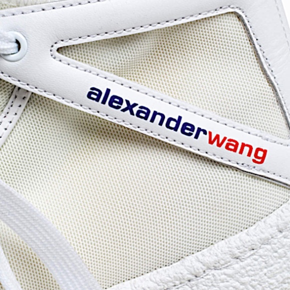 Alexander Wang White Mesh and Leather Trim A1 High Top Sneakers - Picture 3 of 8